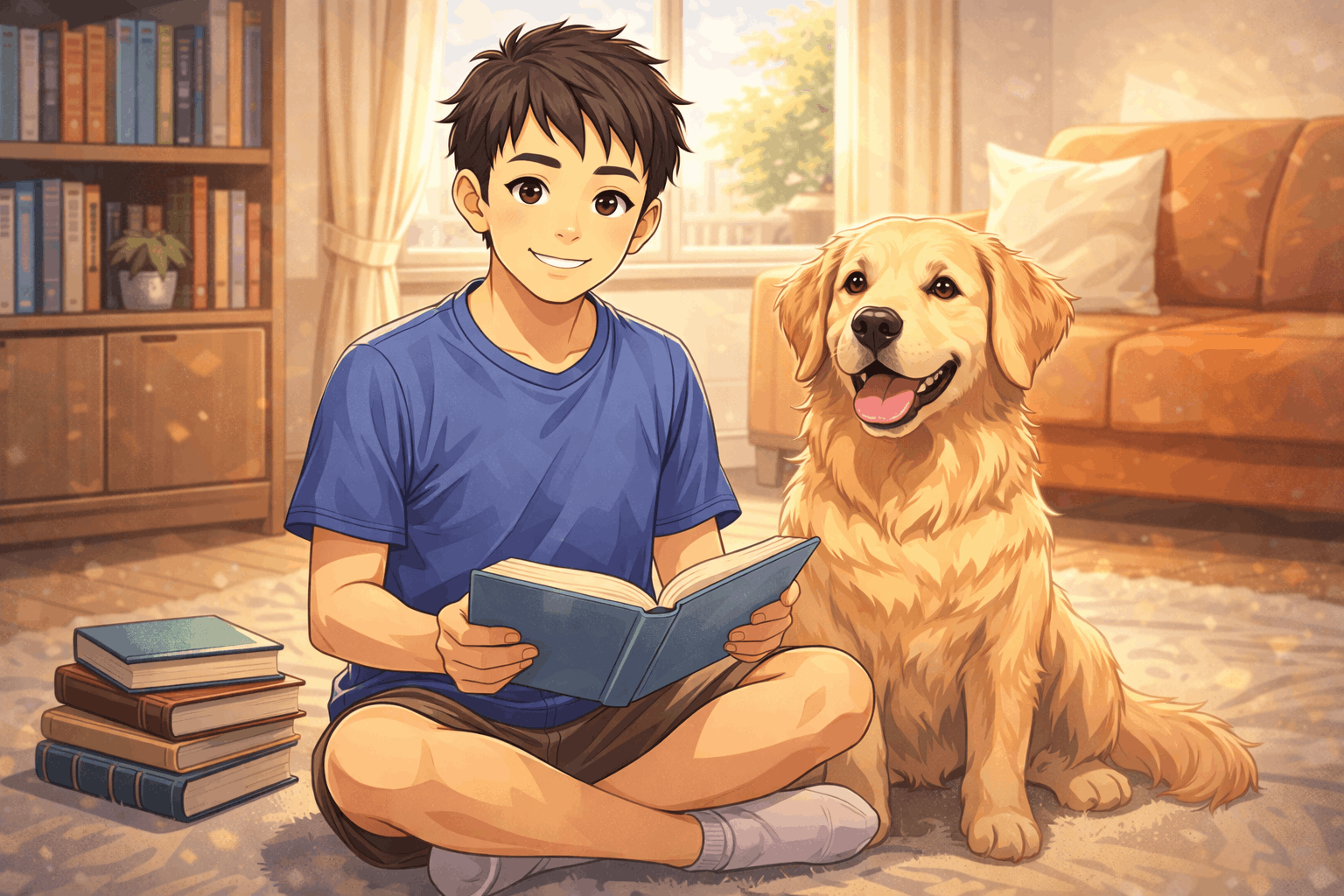 Hello. My name is Xiaoming. I am a student. I like reading. I have a dog. It is very cute.