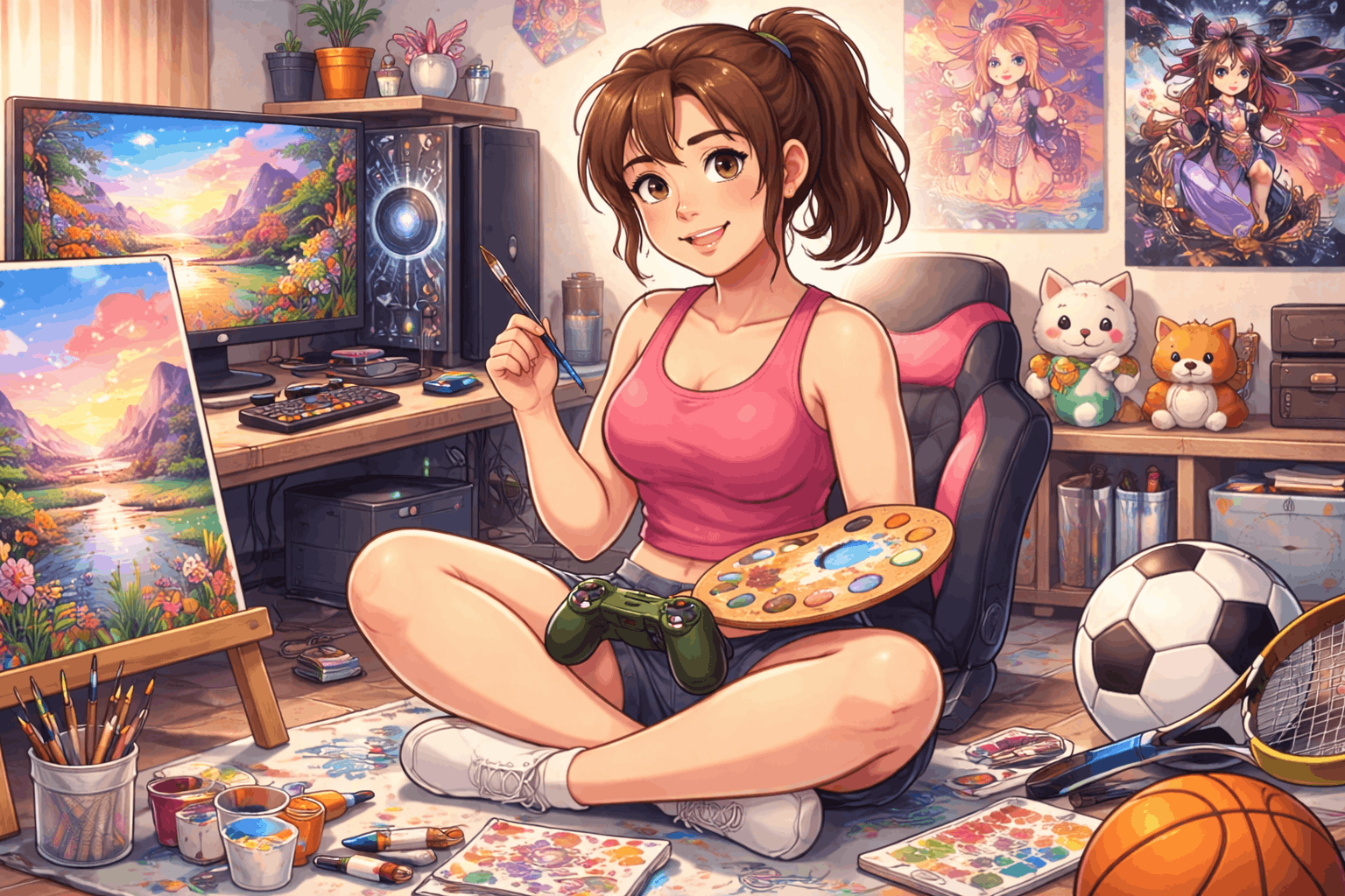 My Hobbies: Painting, Video Games, Anime, and Sports